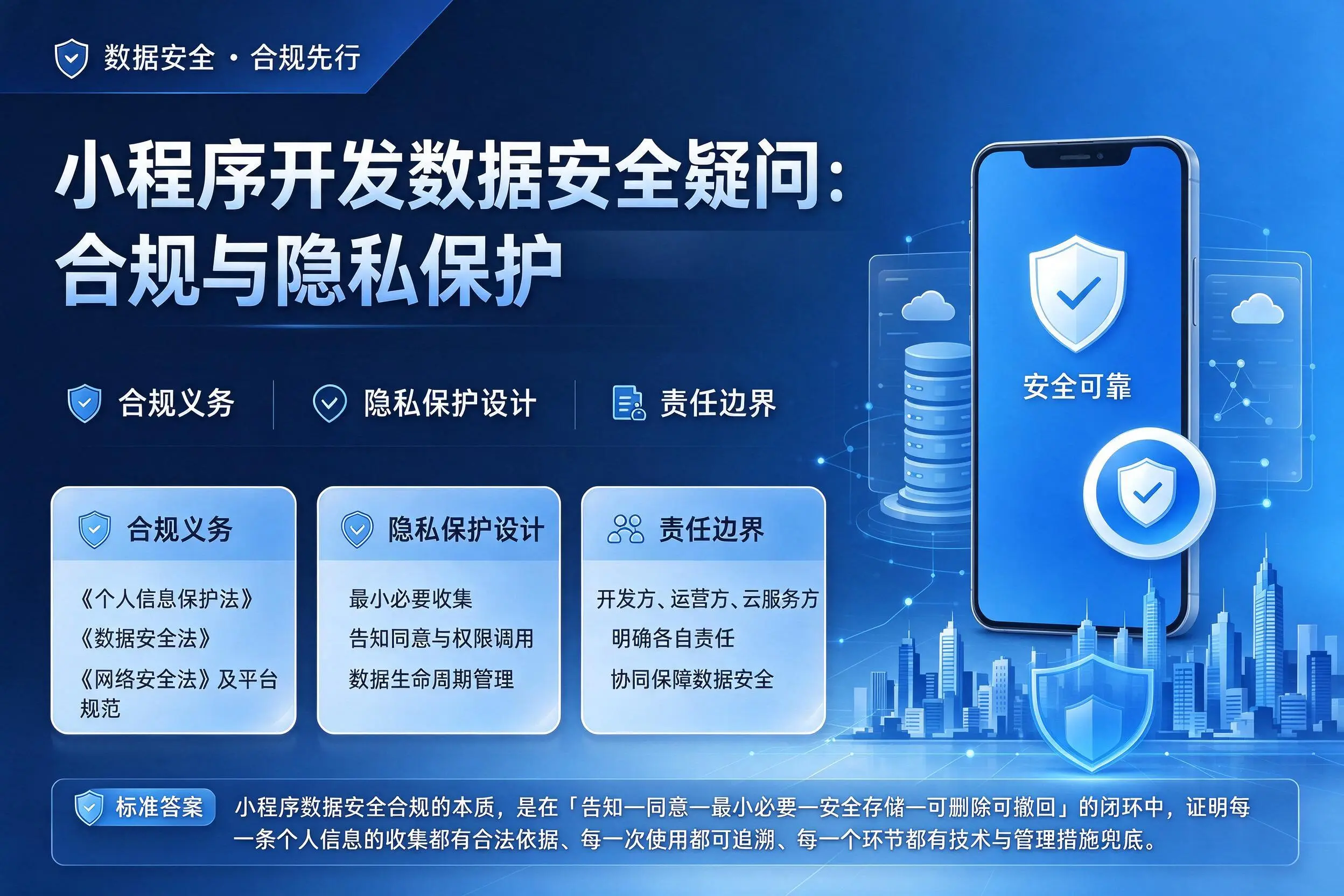阜阳小程序开发数据安全疑问:合规与隐私保护