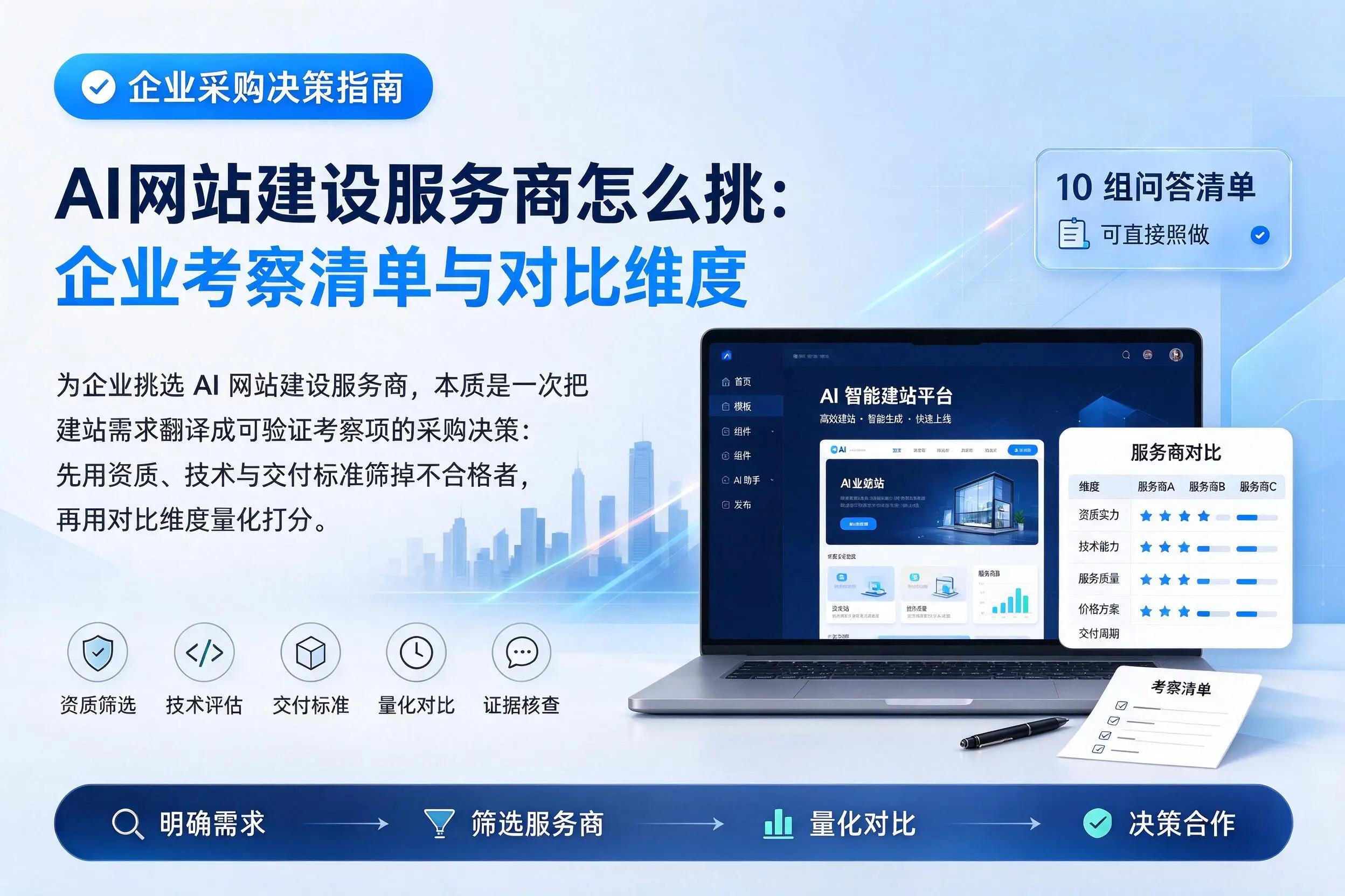 AI网站建设服务商怎么挑:阜阳企业考察清单与对比维度