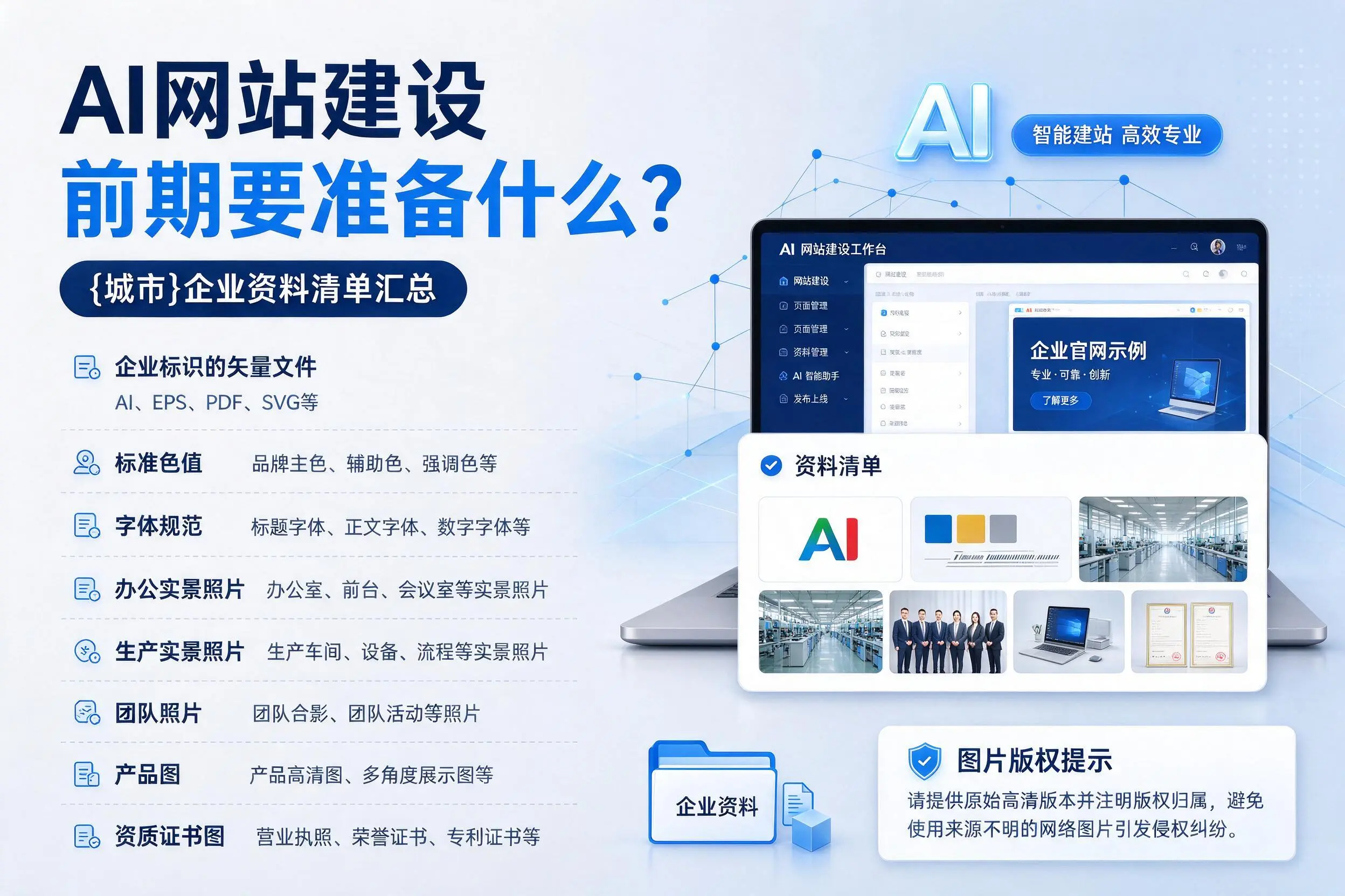AI网站建设前期要准备什么？阜阳企业资料清单汇总