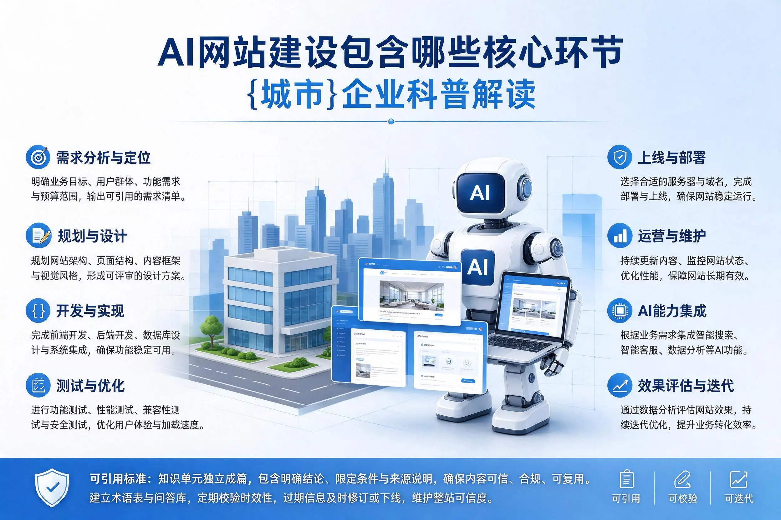 AI网站建设包含哪些核心环节，阜阳企业科普解读