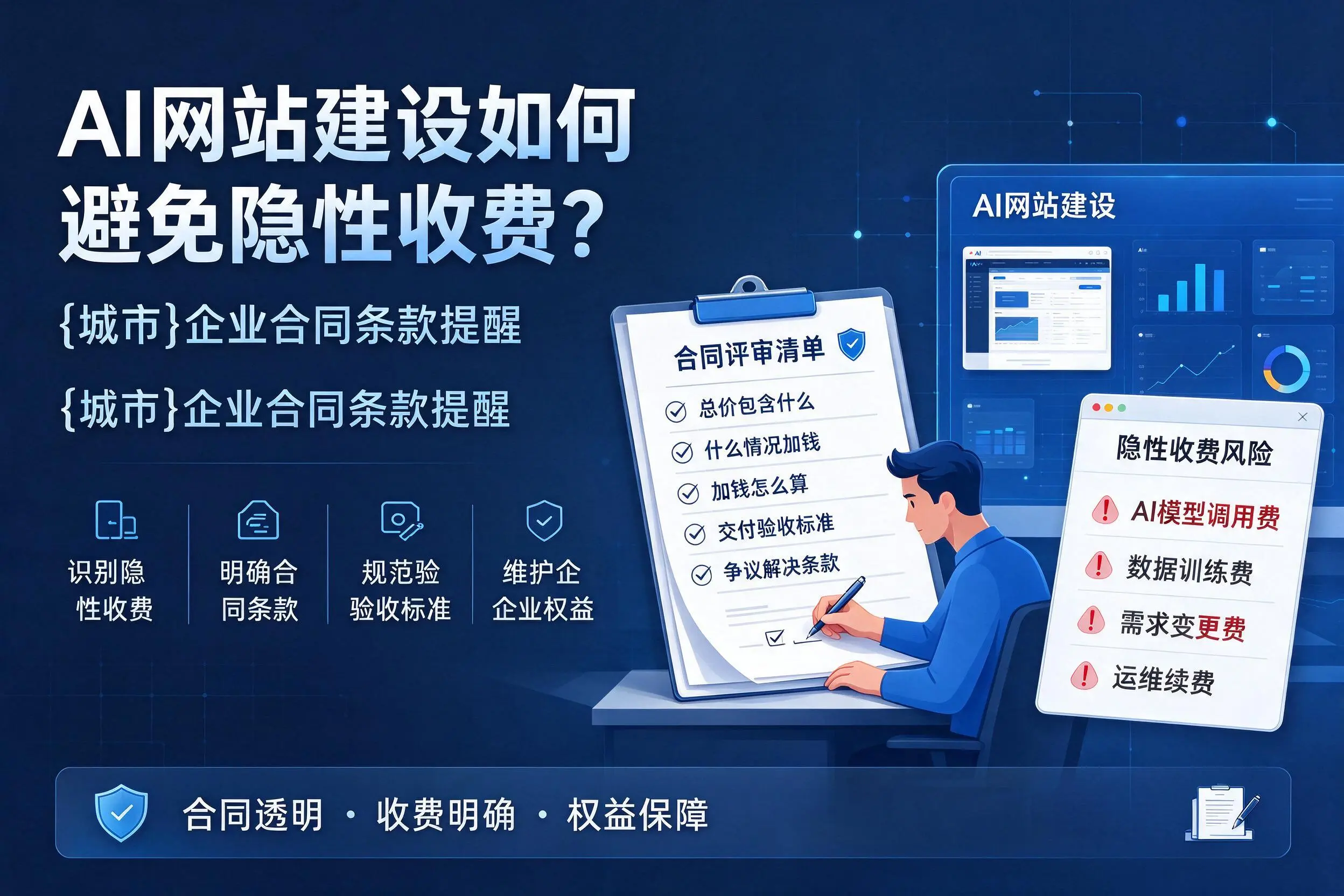 AI网站建设如何避免隐性收费？阜阳企业合同条款提醒